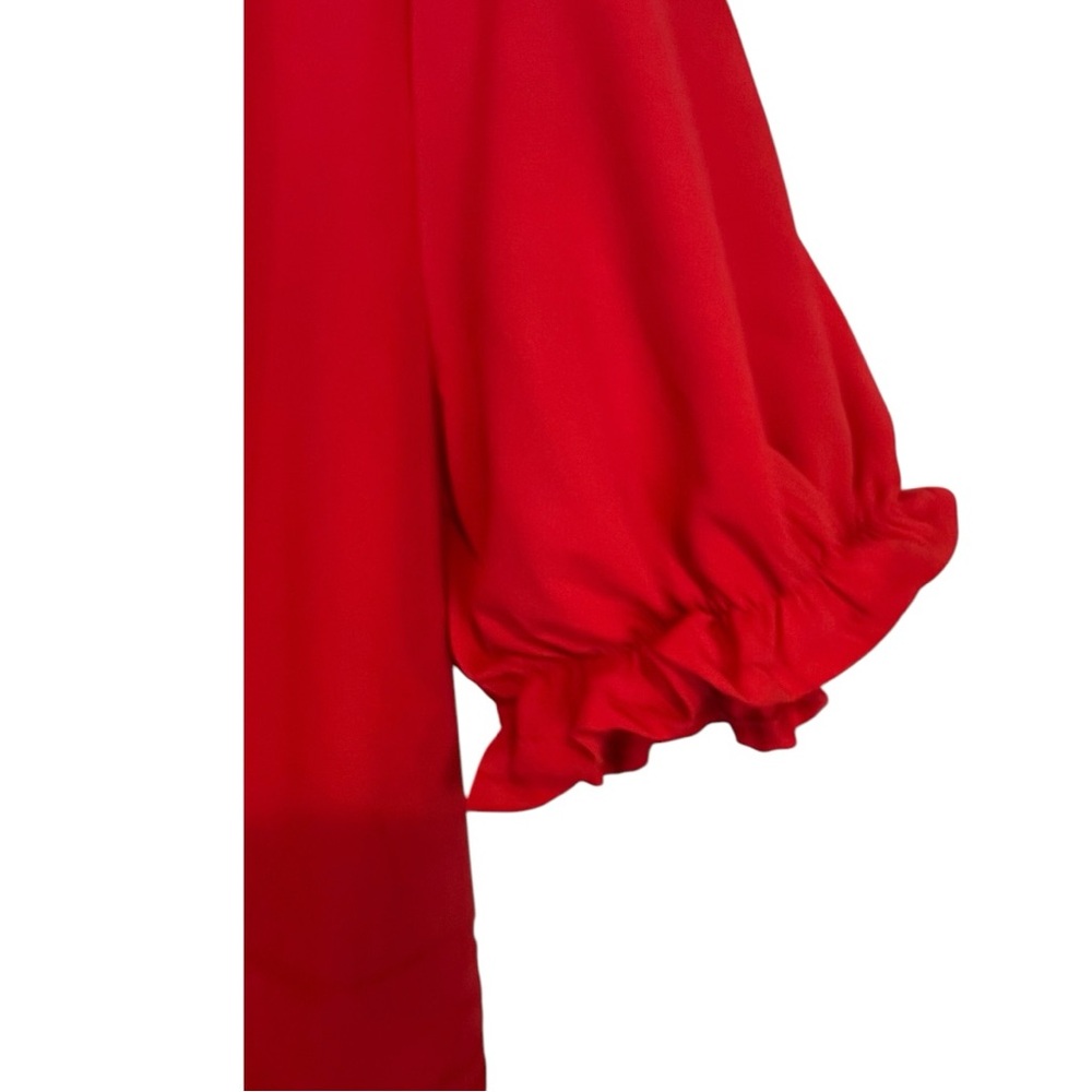 Hello Molly One-Shoulder Red Ruffle Mini Dress - Picture 11 of 16